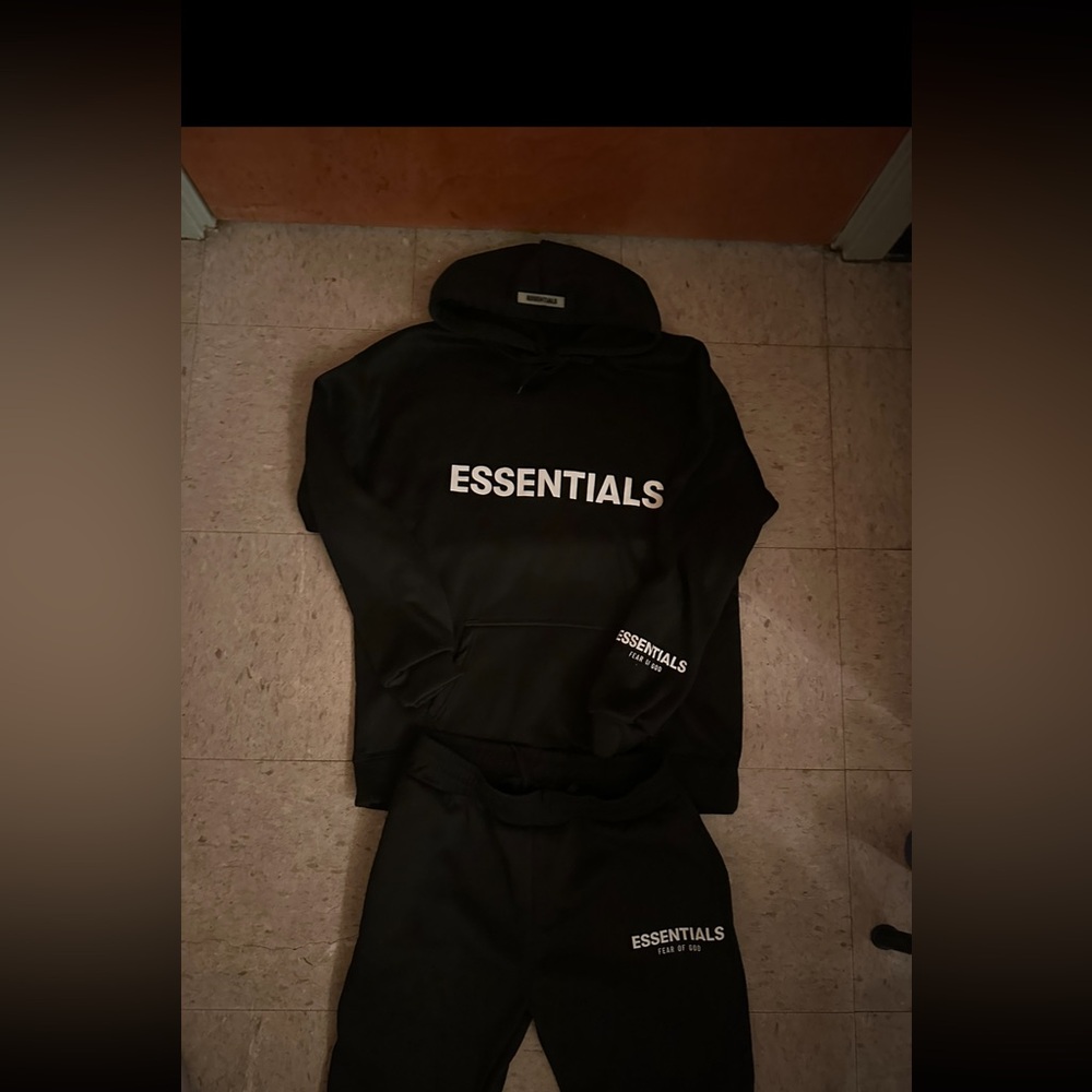 Essentials black track suit set